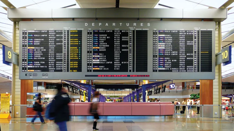 Delayed flight departure lounge